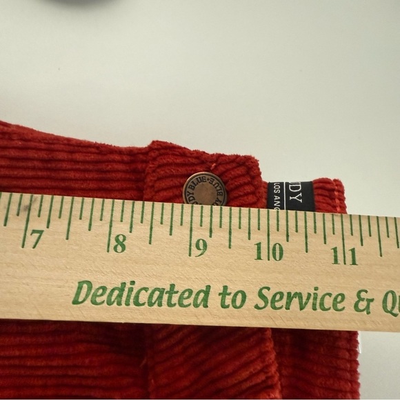 Judy Blue Orange Rust Slim Fit High Waist Stretch Corduroy Carpenter Jeans - Picture 14 of 16